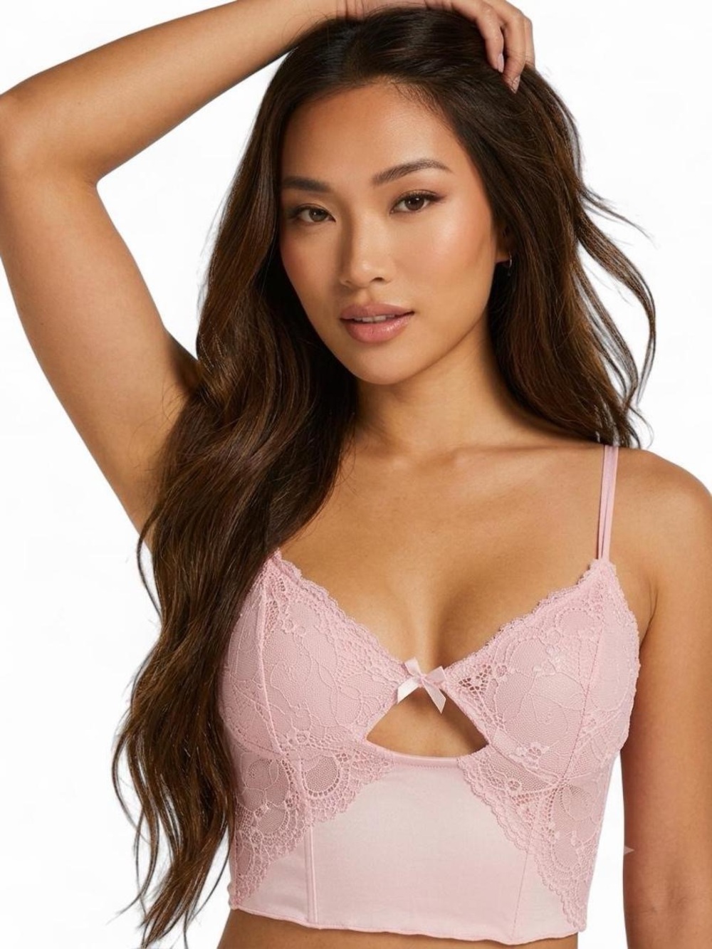 Princess Polly Pink Lace Bustier Crop Top Size US 6